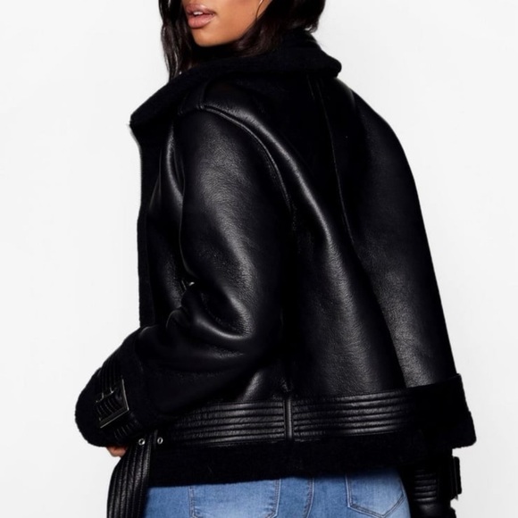 Brand new shearling womens coat size 8 - Picture 2 of 2